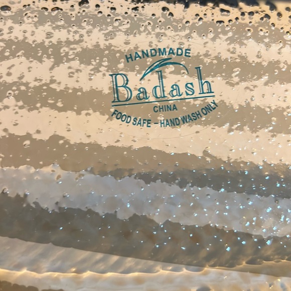 Badash blown glass with silver edge 12x7 platter - Picture 3 of 3